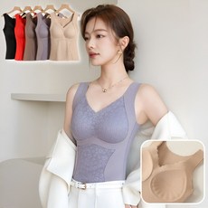 1+1 여성 보온 슬림핏 조끼 발열 컵받침 이너탑 발열 러닝셔츠 여 이너 조끼