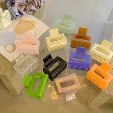 미니 헤어 집게핀 여름 패션 헤어악세사리 10컬러, 연두