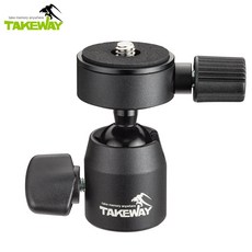 TAKEWAY 球型萬向雲台 鉗式夾腳架 迷你雲台 適用於Tripod三角架 Monopod單獨腳架, 1個, T-B03