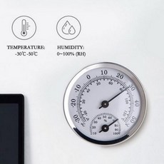 圓形溫度計濕度計 -30~50°C 0~100% RH, 白色, 1個