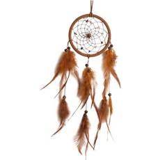 Boho 매달려 짠 벽 아트 깃털 손으로 만든 태피스트리 펜던트 를위한 홈 장식 공예 선물 룸 장식, 금속, 갈색