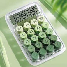 레트로 사무용 컬러계산기 큰 숫자 빅버튼 예쁜 계산기, 1개, 그린