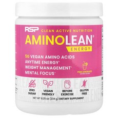 알에스피뉴트리션 RSP NUTRITION AminoLean® Energy Pink Lemonade 8.25 oz 234 g, 1개, 234g