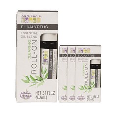 아우라카시아 에센셜 오일 블렌드 클리어링 롤-온 유칼립투스, 9.2ml, 4개