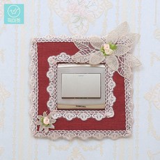 모던 꾸미기 거실등 유럽풍 스티커 소품 패브릭 스위치 데코 커버 전기 침실등 콘센트, 클로버 와인, 8.6x8.6cm 이내 공용