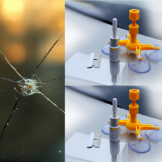 자동차 유리 복원제 돌빵 앞유리 복원 보수제 접착제, 2세트, 2ml