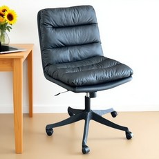 【Shark家具】辦公電腦椅，舒適久坐，臥室化妝凳，書房升降轉椅，學習桌椅, 出口款113【黑色】西羊皮【無扶手】