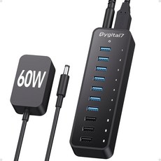 USB 3.0 허브 7개의 USB-3.0 및 모든 HDD USB-허브 BC1.2 3개의 있는 PC 모바일 3.1 노트북 장치 10포트 A 포트가, 10포트 데이터 허브