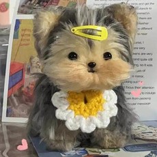 扭扭棒小狗DIY材料包 台灣出貨 自製羊絨手工玩偶 生日禮物, 長毛三號小狗材料包送教程, 1個