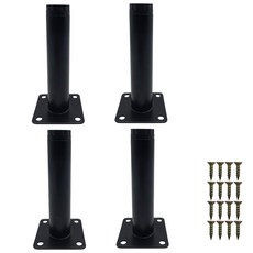 모던 블랙무광 철제 가구다리 120mm 높이조절 소파 침대 거실장 교체 DIY, 4개, 블랙 무광