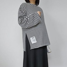 마미누리리얼 빅사이즈 사계절 박스티 패치 트임 임산부 만삭임부복 면티 177078