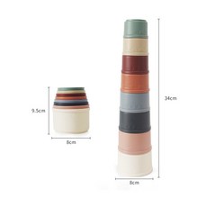 萌寵兔子益智疊疊杯玩具 34cm 寵物互動啃咬解悶發洩玩具, 1個, 兔子疊疊杯玩具組｜顏色隨機出貨