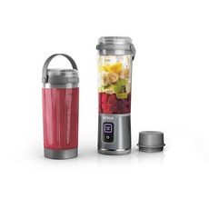 닌자 블라스트 포터블 블렌더 무선 휴대용 블렌더 추가 용기 세트, Passion Fruit, 블렌더 + 2 용기 - 회색
