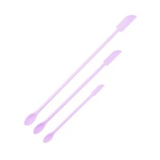 미니 실리콘 주걱 가제트 주방 핸들 긴 실리카 학 스크레이퍼 병, C. 보라색 3종 세트