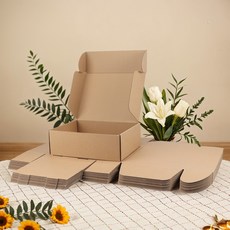 Olivet 접이식 E골 크라프트 선물 택배 포장 상자, 갈색, 20개