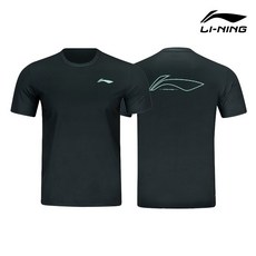 리닝 티셔츠 AHSW425-1 블랙 남녀공용 반팔 배드민턴 상의 오남스포츠