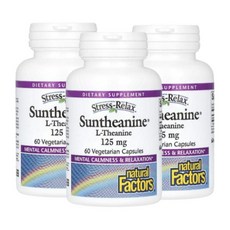 네추럴팩터스 L 테아닌 테아민 120mg 60캡슐 3개 글루탐산 녹차추출물 Theanine, 60정