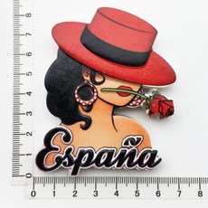 관광 칠판 마그넷 자석 기록 냉장고 기념품 컬렉션, 로즈 레드 스페인 소녀