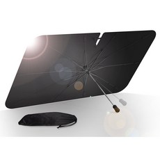 AURURA 차량용 햇빛가리개 우산형 대형 다양한 차종에 적합, 검은색, 1개