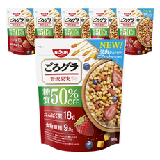 NISSIN 日清 Gorogura 减糖50%水果穀物麥片, 6個, 300g