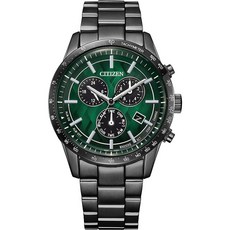 CITIZEN 光動能計時腕錶 綠色錶盤 不鏽鋼錶帶 男錶 E820-A12HFO1