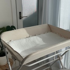 국내생산 KC인증 순면 기저귀 갈이대 방수 매트 신생아 유아용 기저귀패드, 1개, 화이트 냉감