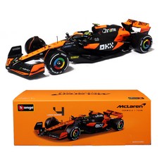 브라고 1:24 맥라렌 MCL38 2024 4번 F1 레이싱카 다이캐스트 모형차, 1개