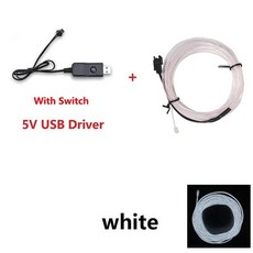 네온 와이어 전원 드라이버 컨트롤러 인버터 공급 어댑터, A. 1M, 2. 하얀색