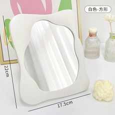 女孩子手工DIY奶油膠化妝鏡材料包，草莓熊鏡子，網紅ins風早教玩具, 方形化妝鏡, 1個