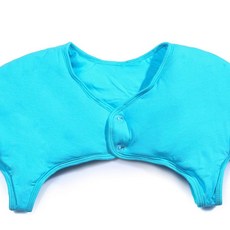 어깨 넥 목 보호 중년 수면 보호대 방한 보온 춘추동 냉방 순면 산모 조끼 워머 면, J. 두툼한 누빔 하늘색
