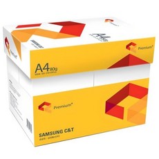 삼성물산 프리미엄 복사용지 80g, A4, 2000개