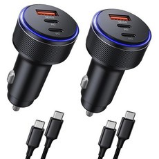 아이폰 17/17 프로 맥스 USB C 고속 충전기용 차량용 충전기 16/16 플러스/16 프로/16 맥스/15/14/프로 맥스/에어팟4/아이패드 프로/미니용 90W 3포트, 4