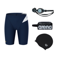 [국내매장판] 아레나 마린 플레이어 4부 실리콘수모 손가방 수경 세트