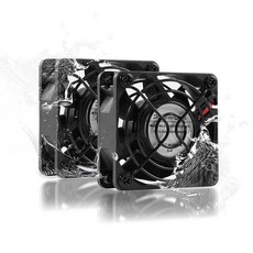 60mm 12V DC 방수 IP68 듀얼 볼 고속 컴퓨터 냉각 팬 자동차 앰프 전자 장치 및 캐비닛 통풍용 - 60x60x25mm 5600RPM 2팩