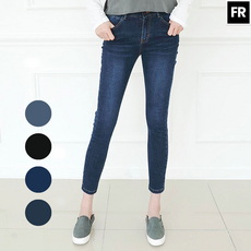 페이버릭 여성용 기본 스판 슬림핏 일자 청바지 (4색상)