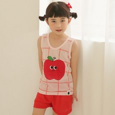 보보 아동용 애플 포인트 민소매 레이온 실내복 세트