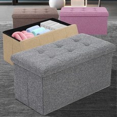 패브릭벤치 수납의자 스툴 사각 수툴 인테리어 정리함+온유통상Shop, 핑크