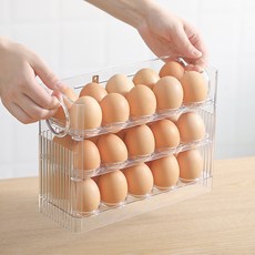 콘티A 계란트레이 에그트레이 계란보관함 30구 계란통 보관 용기 정리함 냉장고 자동 달걀, 자동폴딩 30구 계란트레이(투명)