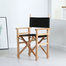 접이식의자 손님용 접이식 영화감독의자 스튜디오 감독 스텝 낮은다리 영화감독 안락, 1개, 직각 내추럴 블랙 패브릭