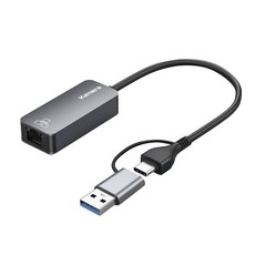 USB-C 2.5GbE 外接網卡 2500M 高速乙太網路卡 RTL8156B晶片, 1個, 銀色, Kamera USB3.0 轉 RJ45