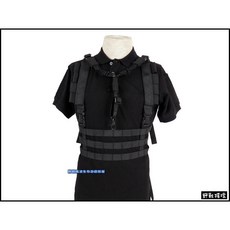 野戰搖滾-生存遊戲 高品質 MOLLE 輕便型織帶戰術背心 黑色 附戰術槍背帶 肚兜式 H帶 可參考