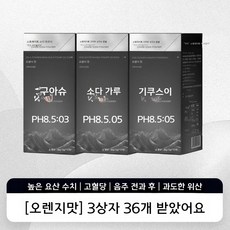 차카 소다수 pH8.5 고방 알칼리성 분말 12개입 개별포장 탄산수 대체 건강 음료, 오렌지맛 3박스(36개)
