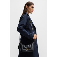 HUGO BOSS Quilted hobo bag with Double B monogram B_ICON S Hobo - 50535971 Black