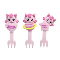 YUYU 슈팅스타 캐치티니핑 하츄핑 포크픽 세트, 6개입, 1세트