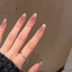 穿戴甲甲片高級感手工法式豹紋貓眼美甲片女士預製假指甲, 1個, BY1885‌落落大方:穿戴甲#30片/盒