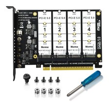 PCIe 5.0 x16 轉 4埠 M.2 NVMe SSD 擴充轉接卡, 1個, 單購轉接卡
