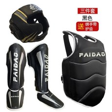 권투장비 복싱장비 펀칭 스파링 복싱 권투글러브 무에타이 킥복싱 격투기 트레이닝, 검은색 3피스 세트