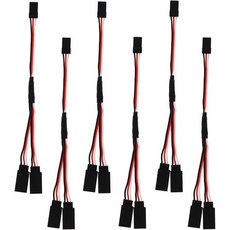 6개 3핀 JST 플러그 분배기 서보 코드 와이어 15cm 수컷에서 4개 암 Y 하네스 커넥터 연장 케이블 피트 for 후타바 JR RC 카 비행기