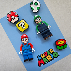 슈참 신발 꾸미기 실내화 파츠 악세사리 슈퍼마리오 브릭 세트 6pcs