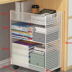 이동식 책상밑 선반 정리대 데스크 철제 화이트 대형, 1개, I. 흰색 3겹 대형 휴대용 모델 - 굵은 메쉬